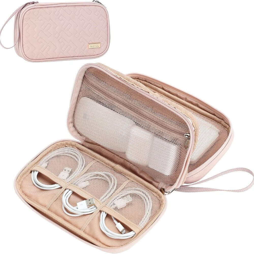 Travel Cord Organizer Case, Double Layers Tech Electronic Bag, Essentials for Ch